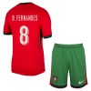 Conjunto (Camiseta+Pantalón Corto) Portugal B. Fernandes 8 Primera Equipación Euro 2024 - Niño